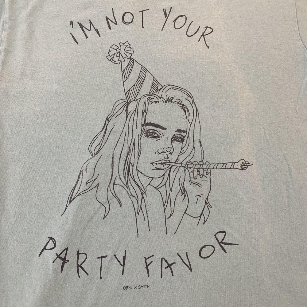 Obst x Smith Shirt Mens Medium Light Blue I'm Not Your Party Favor‎ Graphic Tee
